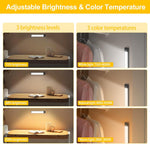 Luces con sensor de movimiento, 3 temp. recargables, regulables.