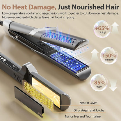Plancha Quico Air 2 en 1 Alisador Cabello Humedo Iónico (USADO)