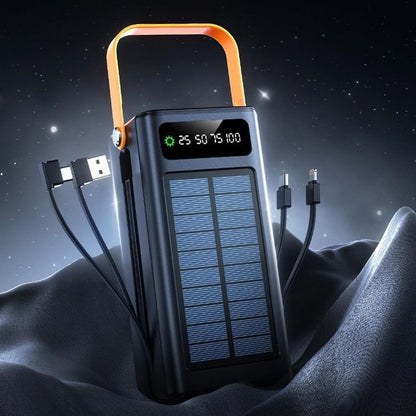 Power Bank Solar 20000mAh Carga Rápida Linterna LED