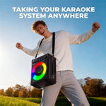 Máquina de karaoke, Vosoco T-03, con 2 micrófonos inalámbricos.