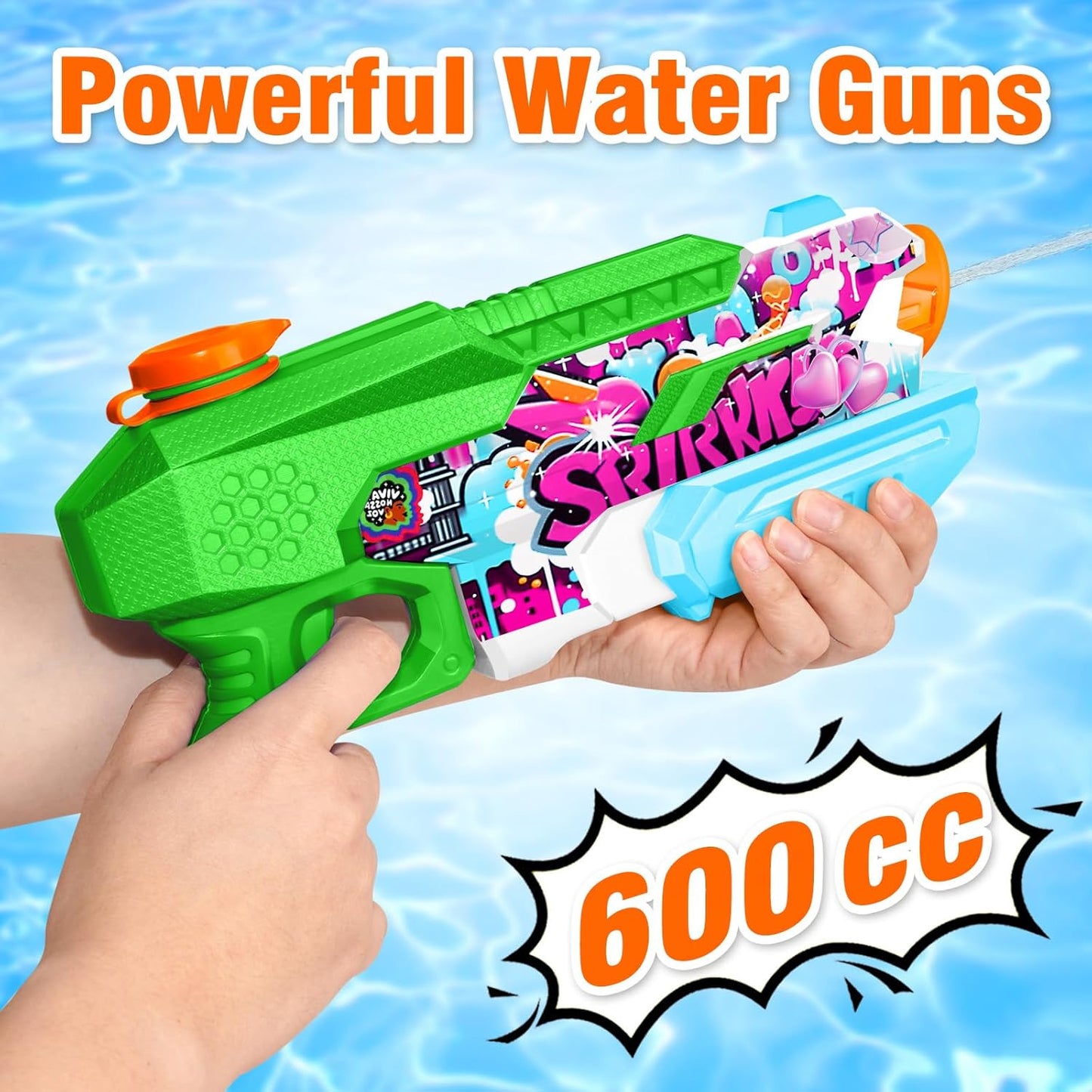 4 Pistolas de agua para adultos y niños 600 cc 32ft