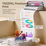 Cartuchos de tóner compatibles para Brother TN229X, 5 Pack