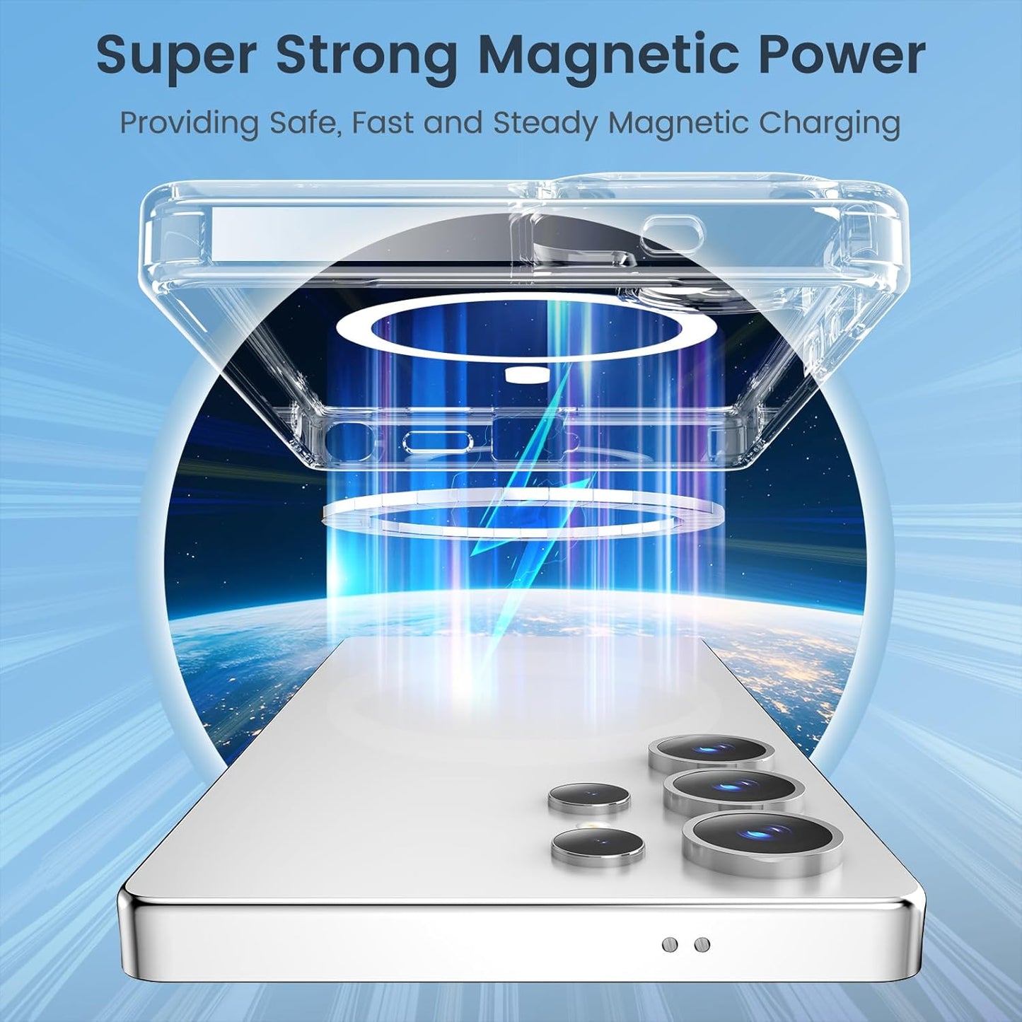 Funda magnetica para Samsung Galaxy S25 Ultra transparente