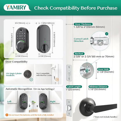 Cerradura Inteligente Yamiry YR02 Huella Teclado Código