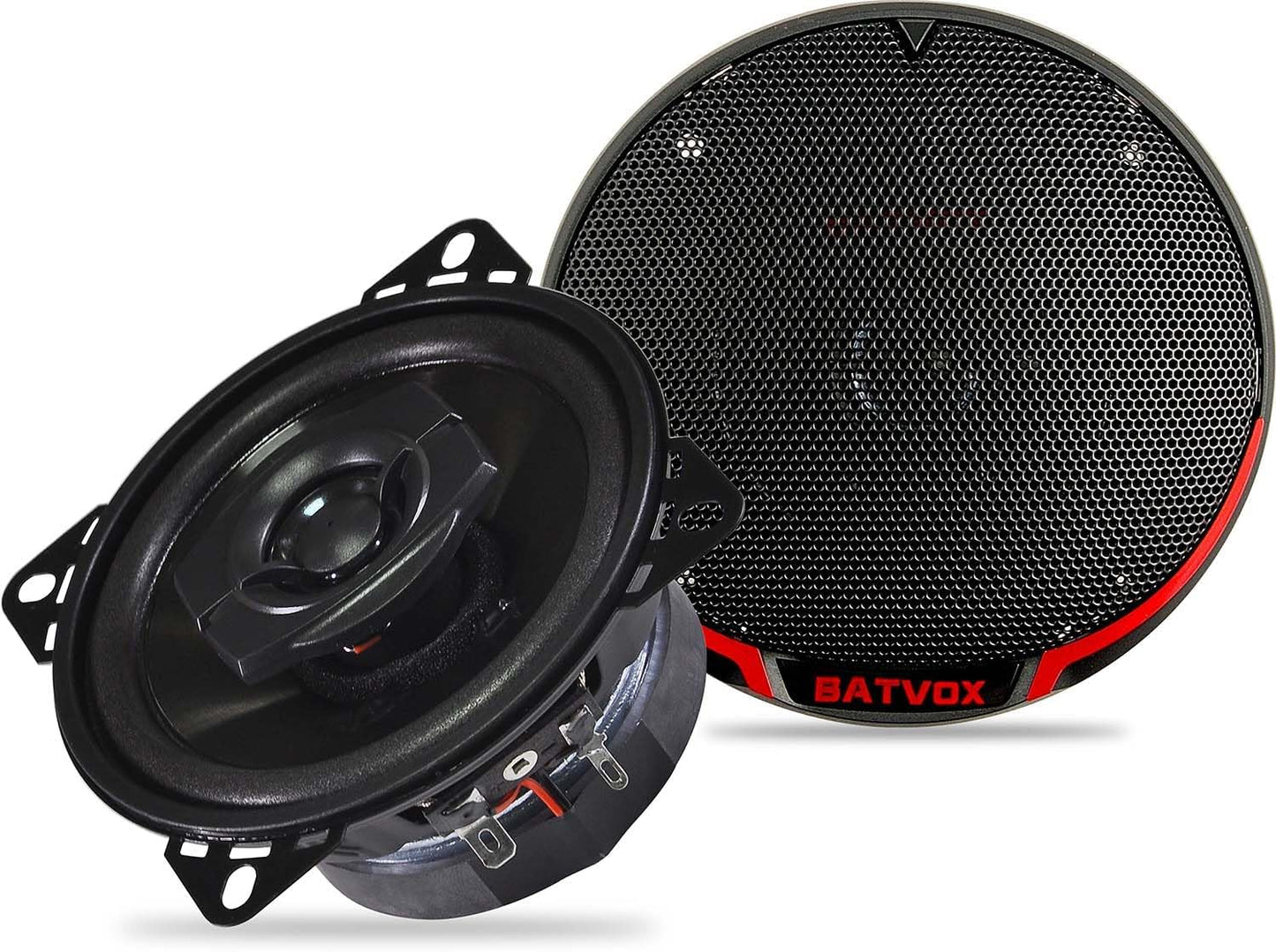 Altavoces coaxiales para audio de coche, con parrilla extraíble.