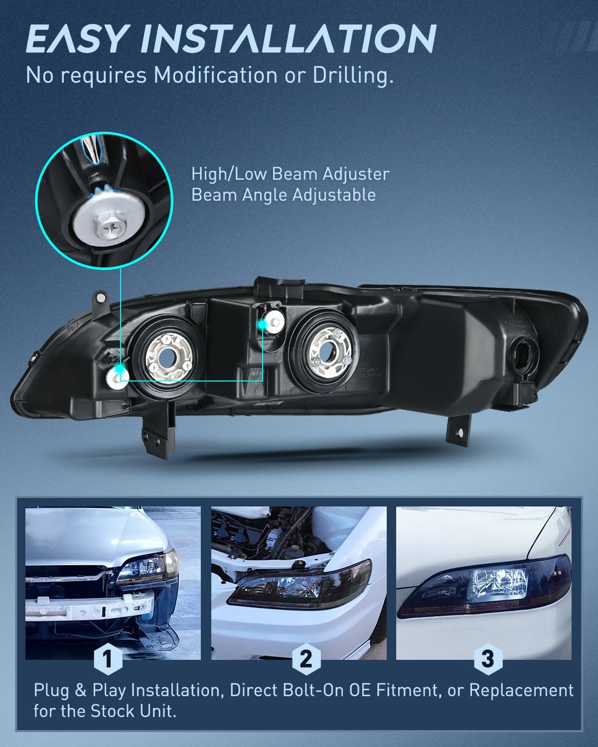 Faros delanteros comp.1998 1999 2000 2001 2002 Honda Accord