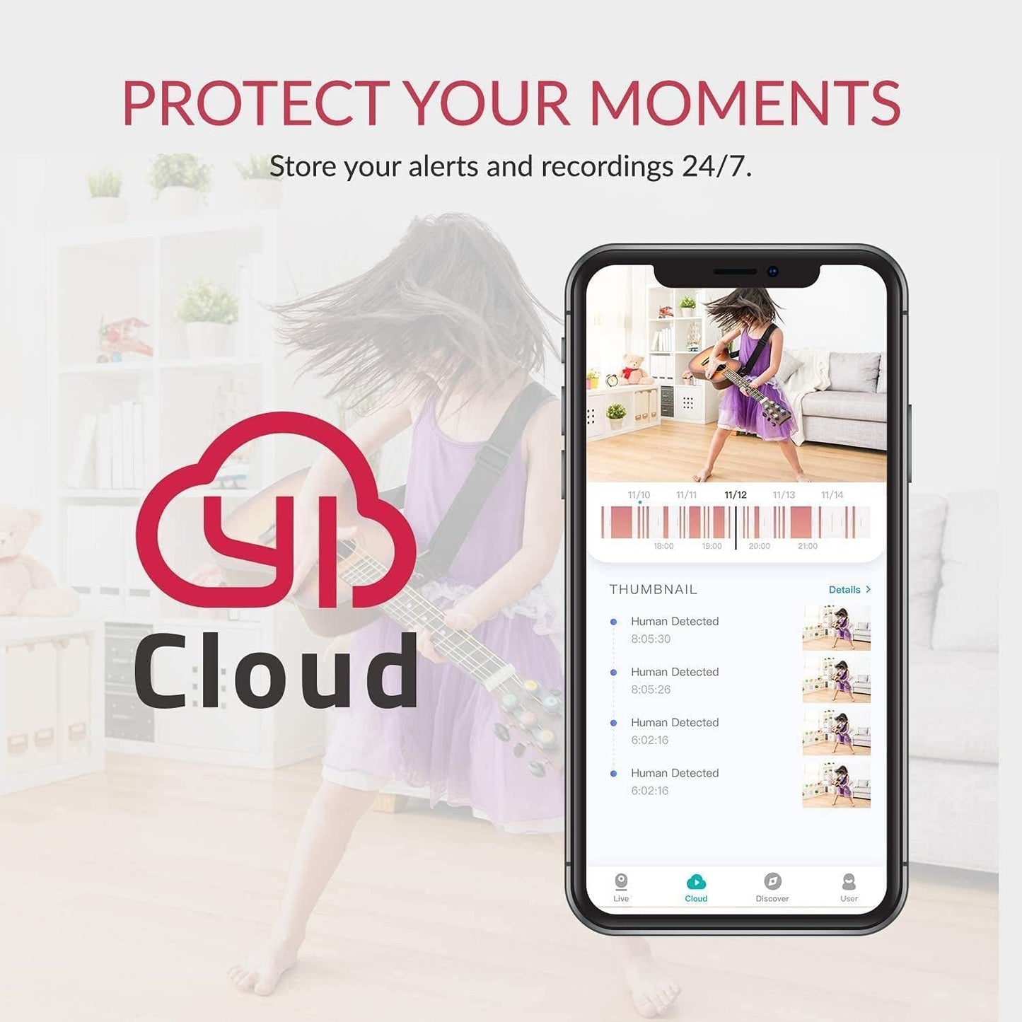 YI Cámara casera de 3 pzs, sistema inteligente de vigilancia de seguridad