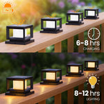 Luces Solares para Postes, 8 piezas, Impermeables con efecto brillo.