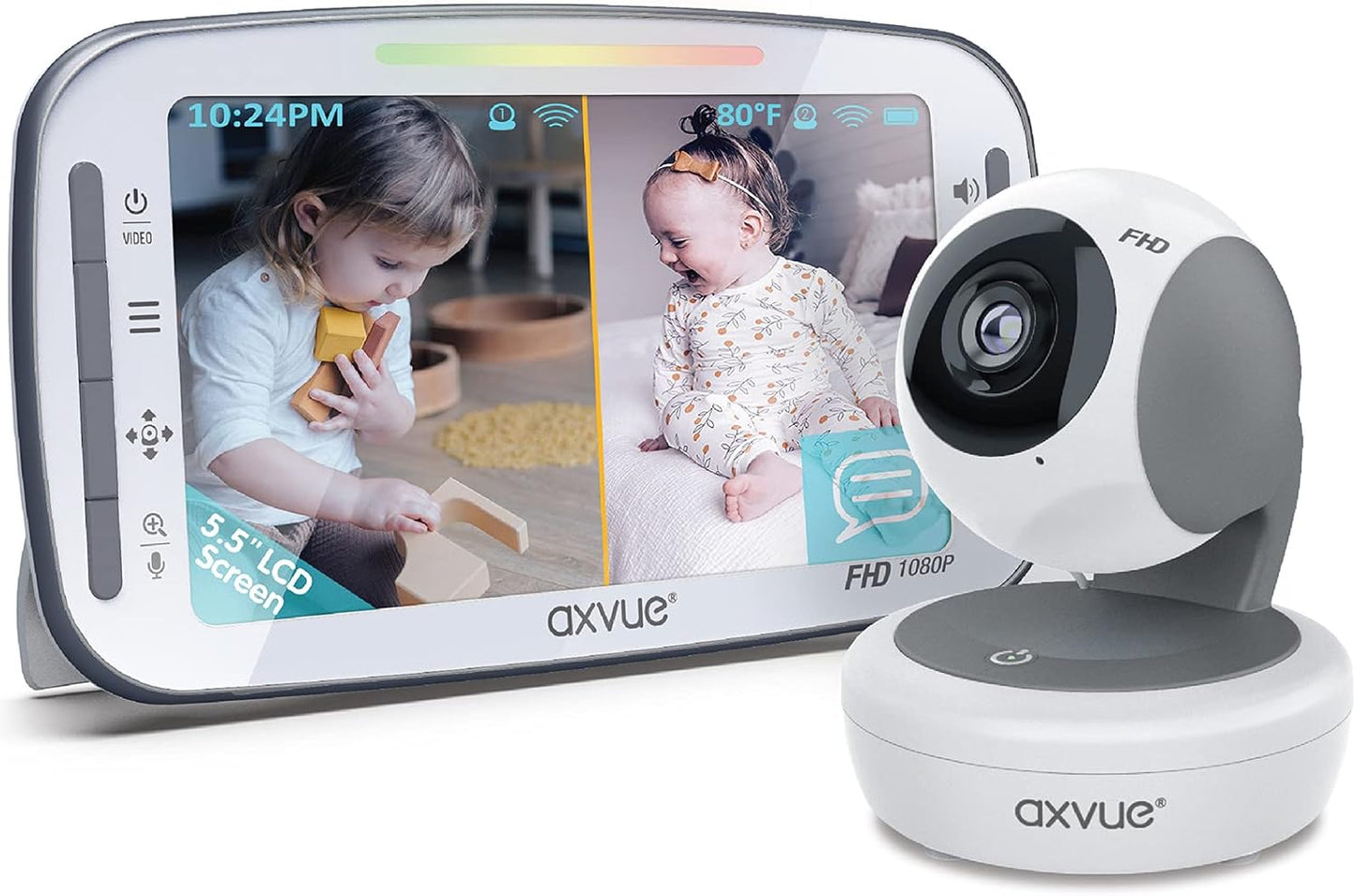 Monitor de video para bebé, Full HD de 1080P,  monitor IPS de 5.5".