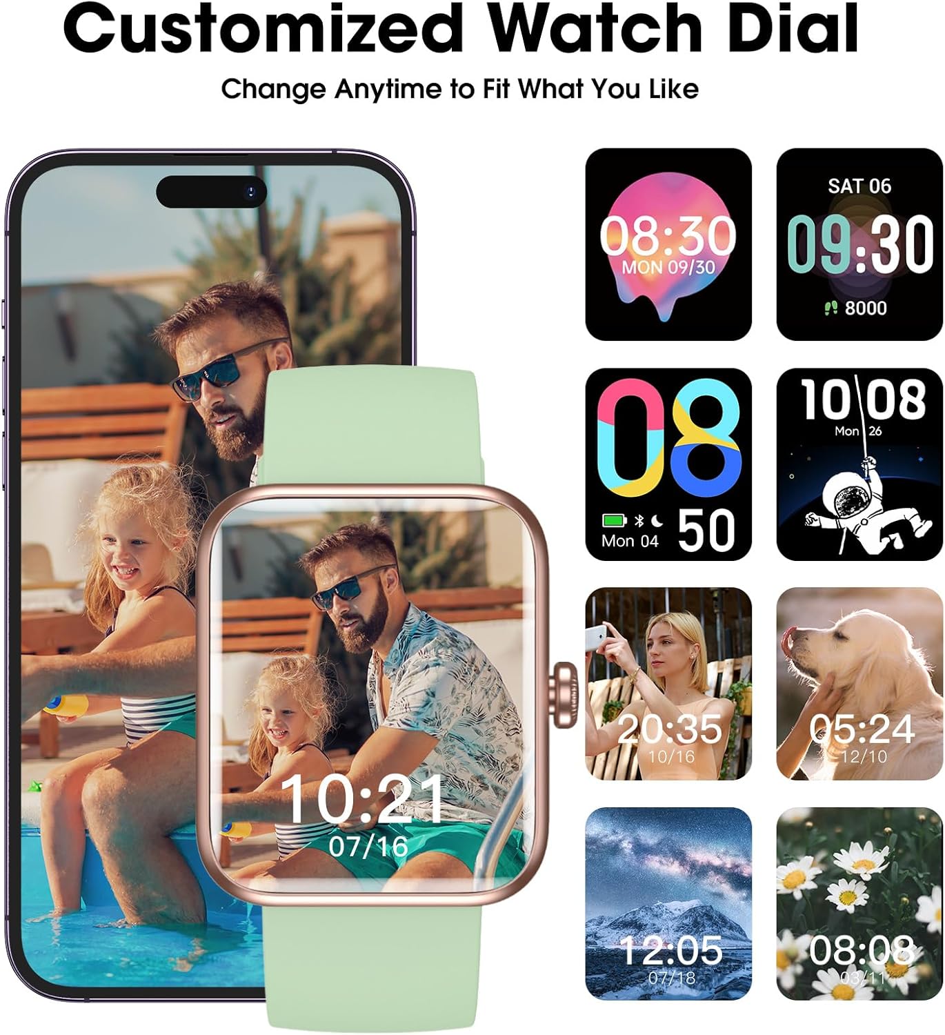 Reloj inteligente rastreador de actividad física Android, iOS
