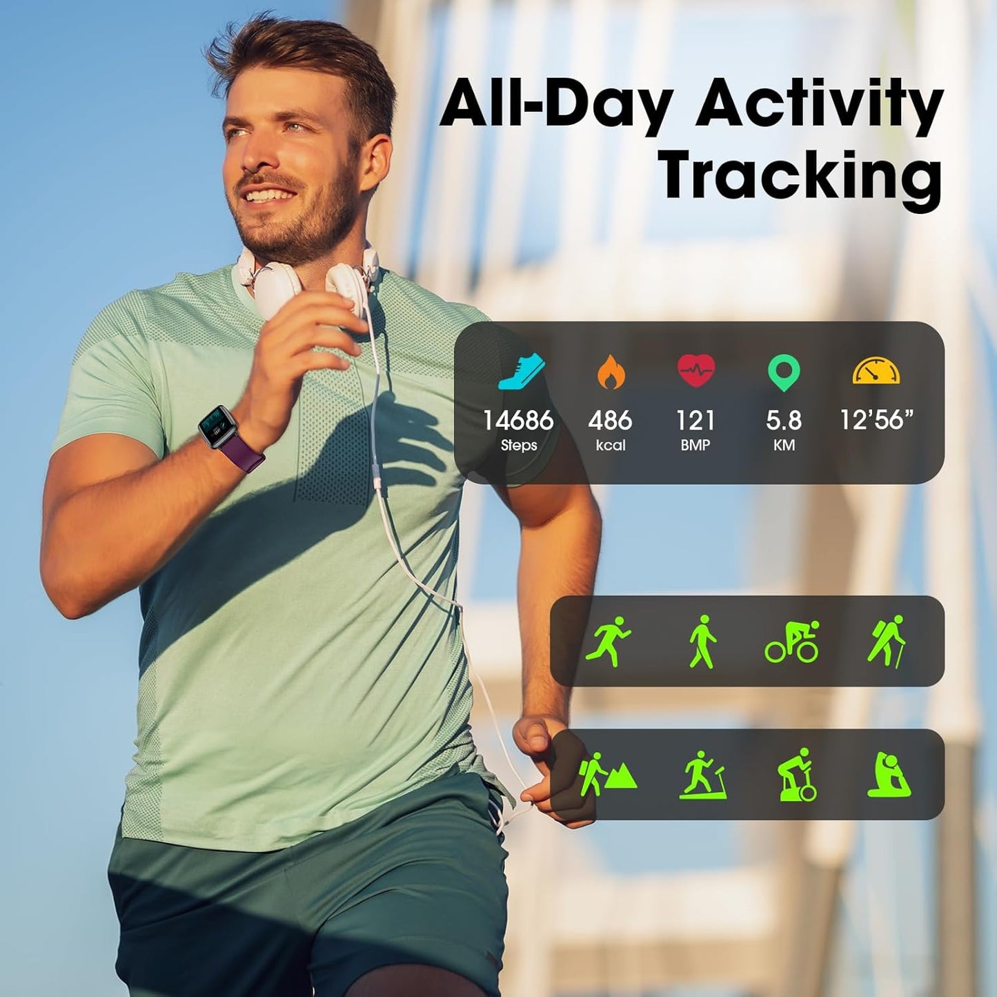 Reloj inteligente EURANS de 41 mm, podómetro, actividad física.
