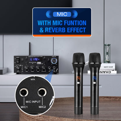 Receptor amplificador de audio estéreo KS-33BT