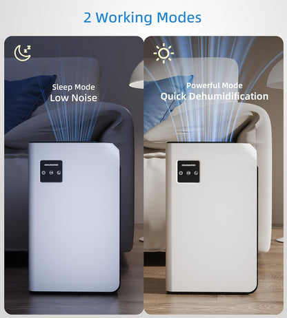Deshumidificador portátil para dormitorio, 88 onzas, luces LED.