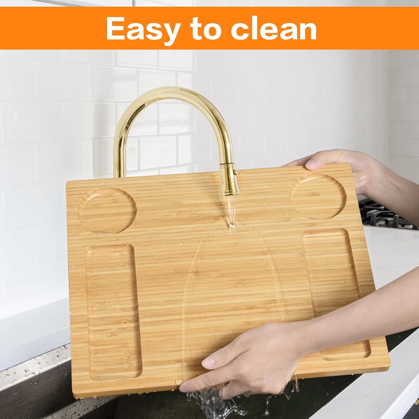 Tabla para quesos y charcutería, Abell, con 4 cuchillos y 2 cuencos.