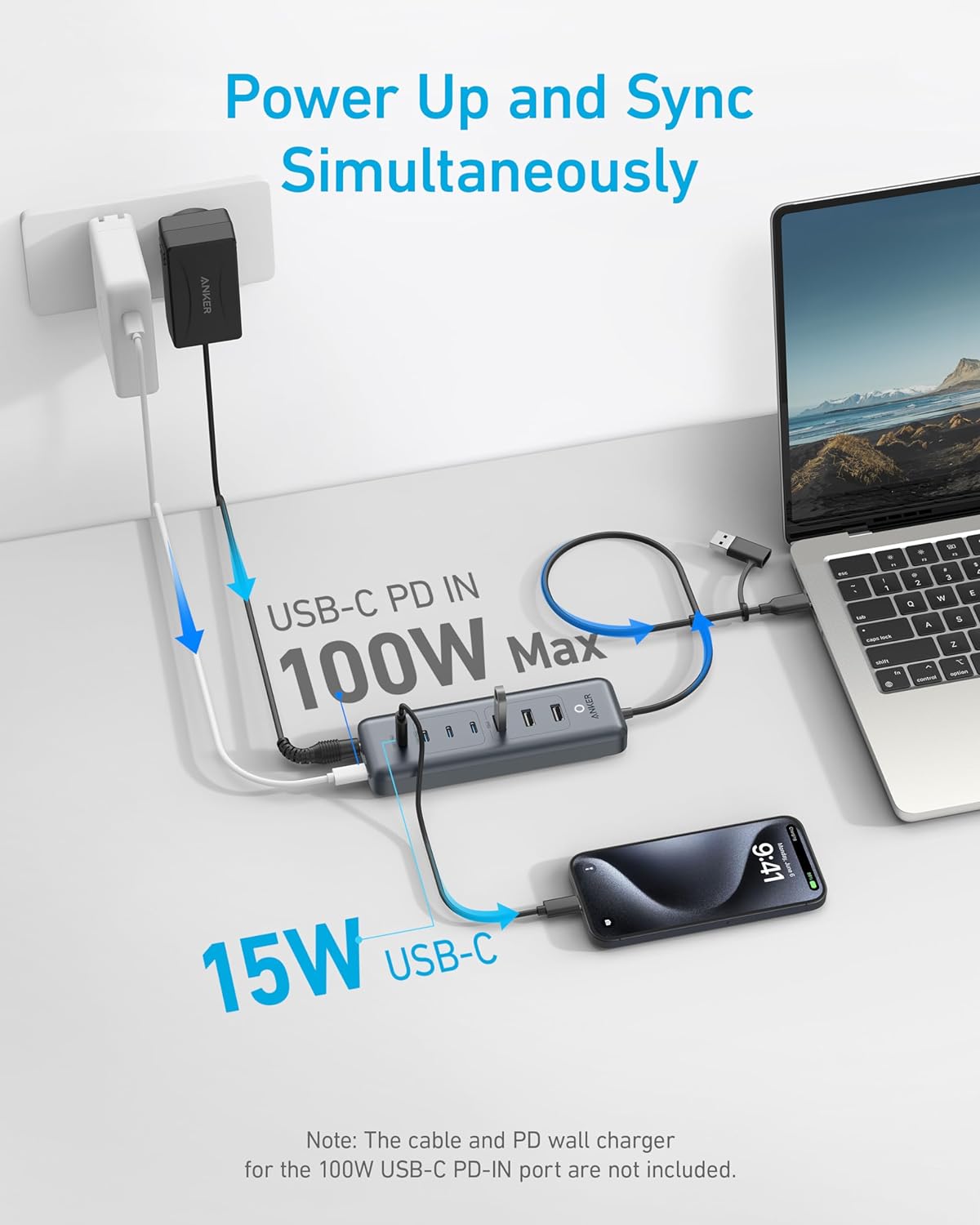 Concentrador de datos 8 en 1, Anker Hub USB-C, alta velocidad.
