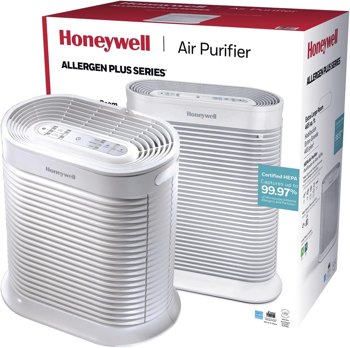 Honeywell AllergenPlus, Purificador de Aire, HEPA, Medium Room.