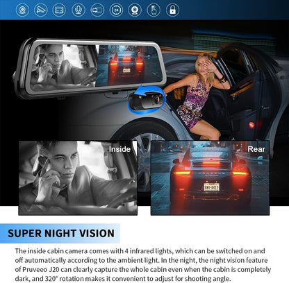 Retrovisor Dash Cam 2K 12 Pulgada PRUVEEO J30-64