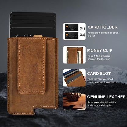 Cartera de aluminio con bloqueo RFID, Con Clip para Dinero.(USADO)