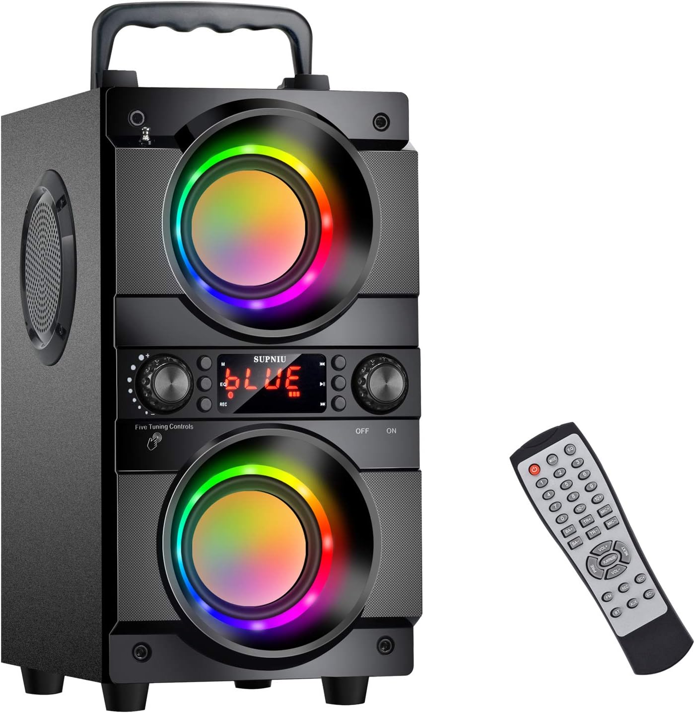 Altavoz Bluetooth portátil de 60 W (pico de 80 W) con doble subwoofer.