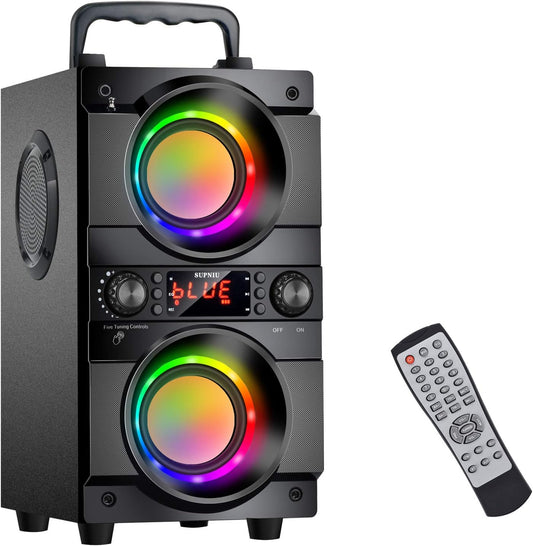 Altavoz Bluetooth portátil de 60 W (pico de 80 W) con doble subwoofer.