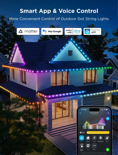Tiras de luces Govee LED para exteriores, 30mts Control por App IP65
