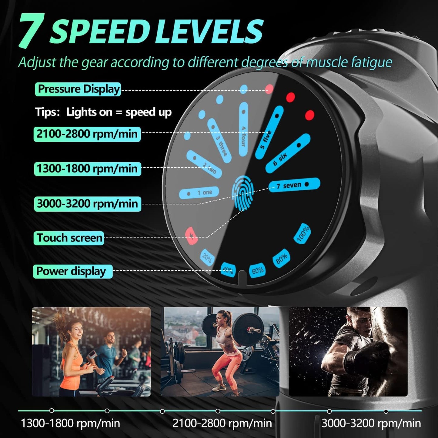 Pistola de masaje muscular eléctrica para tejido profundo DDVWU