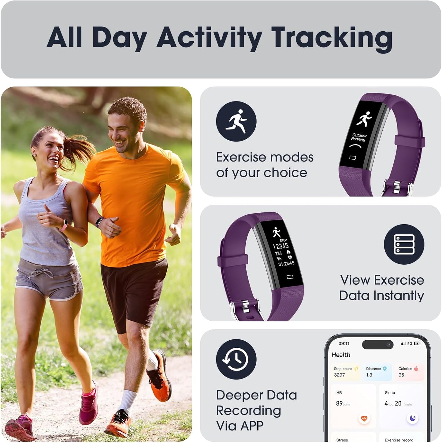 Reloj inteligente con podómetro fitness Kummel