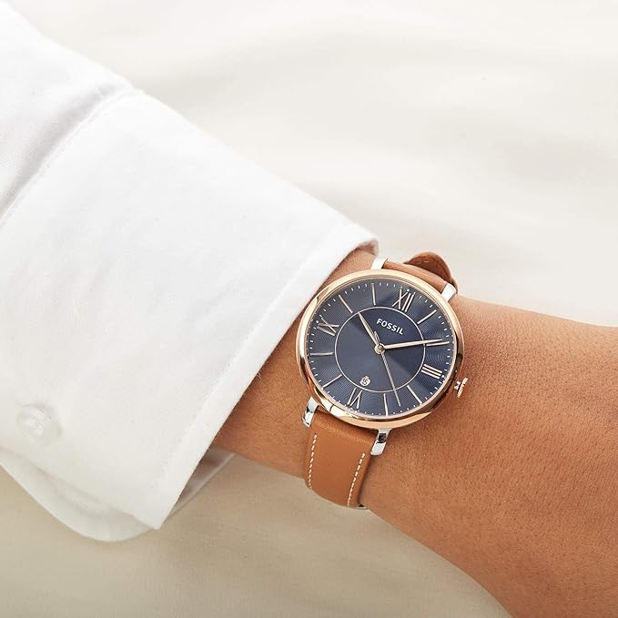 Fossil Jacqueline, Reloj para mujer con correa de piel, analógico.