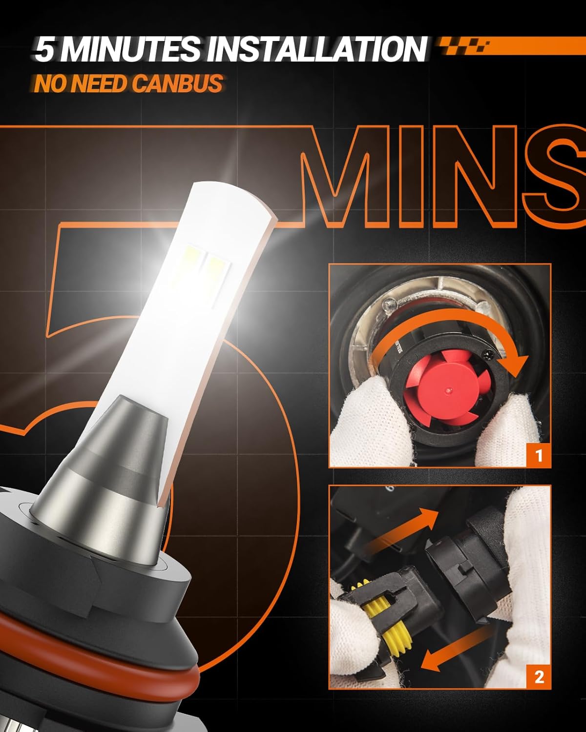 SEALIGHT, Bombillas LED L2 9004/HB1, 24000 lm, halógenas.