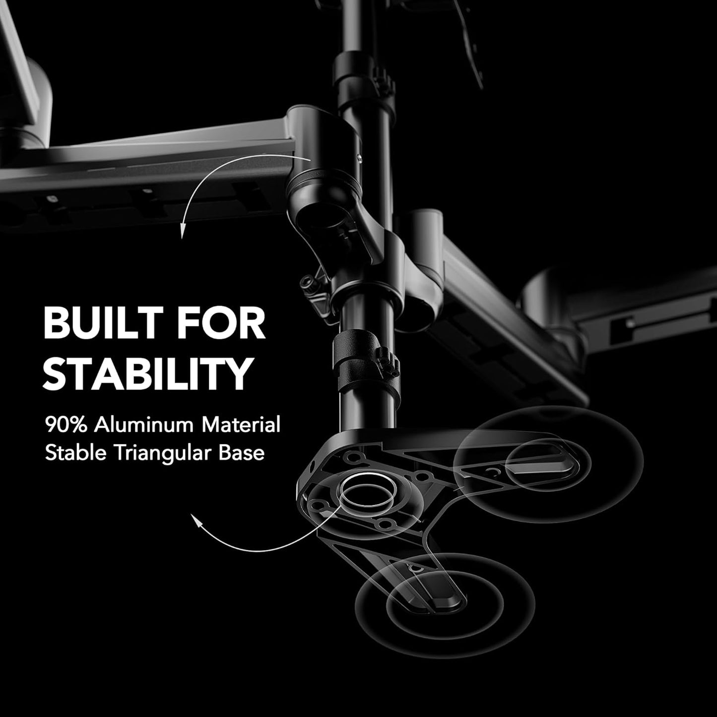 Soporte para monitor triple para pantallas de 17 a 32 pulgadas, HUANUO HNTS3B