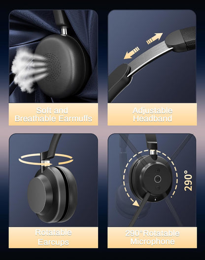 Auriculares inalámbricos con micrófono para trabajo.