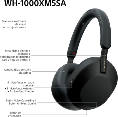 Auriculares Sony WH-1000XM5SA, Sensor táctil, Alexa (USADOS).
