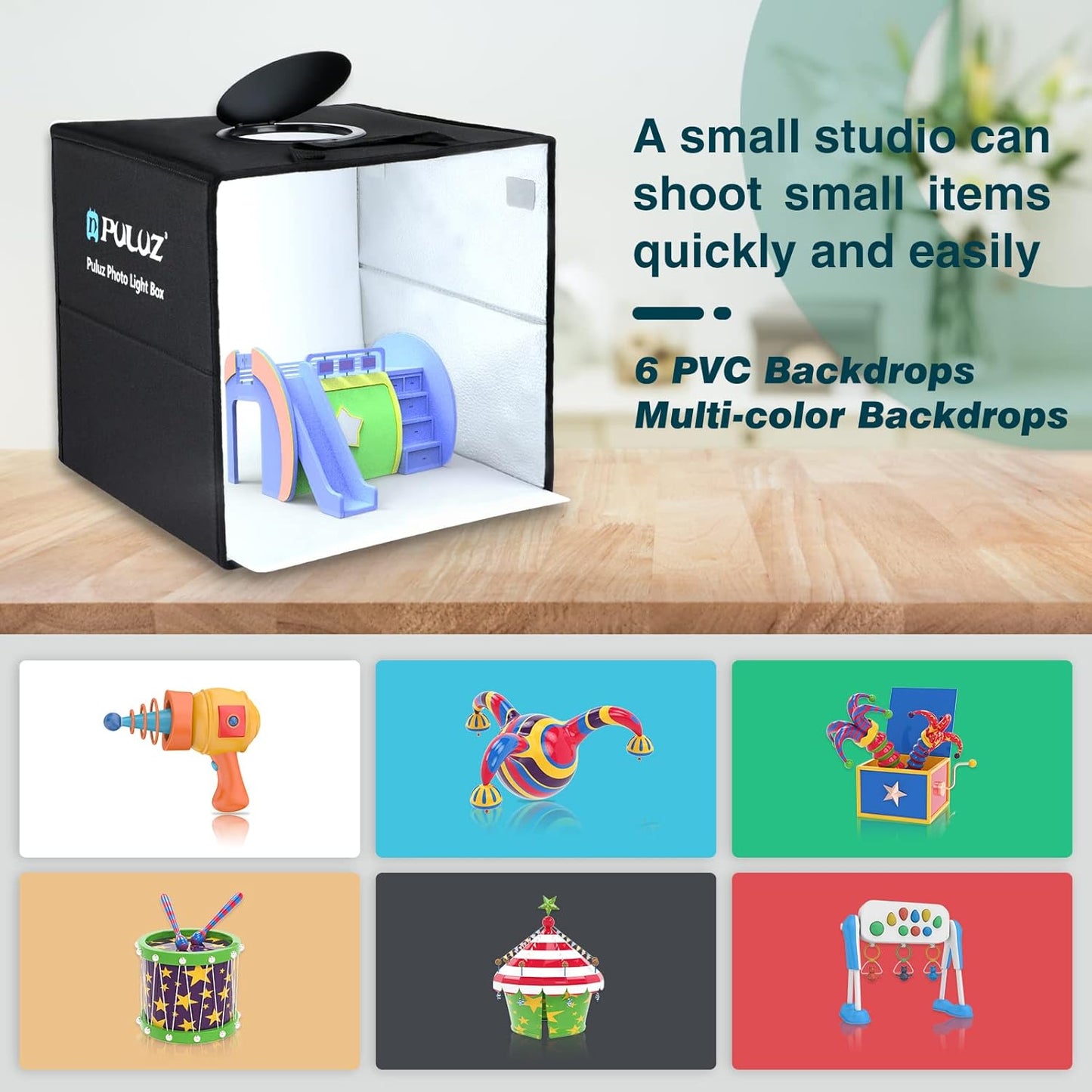 PULUZ - Caja de estudio fotográfico portátil con luz