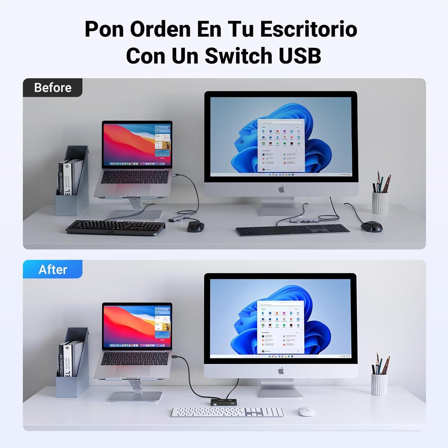 UGREEN Switch USB 2.0 Selector 2 Entradas y 4 Salidas