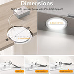 Luces LED Empotrables 8” Paquete 6 1800 lm Regulables 3K- 6K