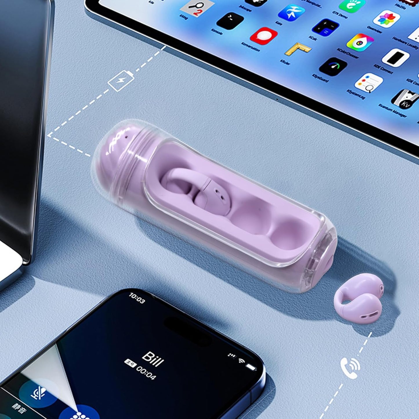 Auriculares de oreja abierta con clip Morados (Usados)