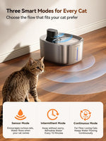 Fuente de agua Feelneedy inalámbrica para gatos, acero inoxidable