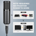 Micrófono condensador Maono PM320S con cable XLR, brazo articulado y filtro antipop — vista 2