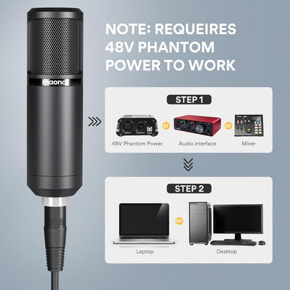 Micrófono condensador Maono PM320S con cable XLR, brazo articulado y filtro antipop — vista 2