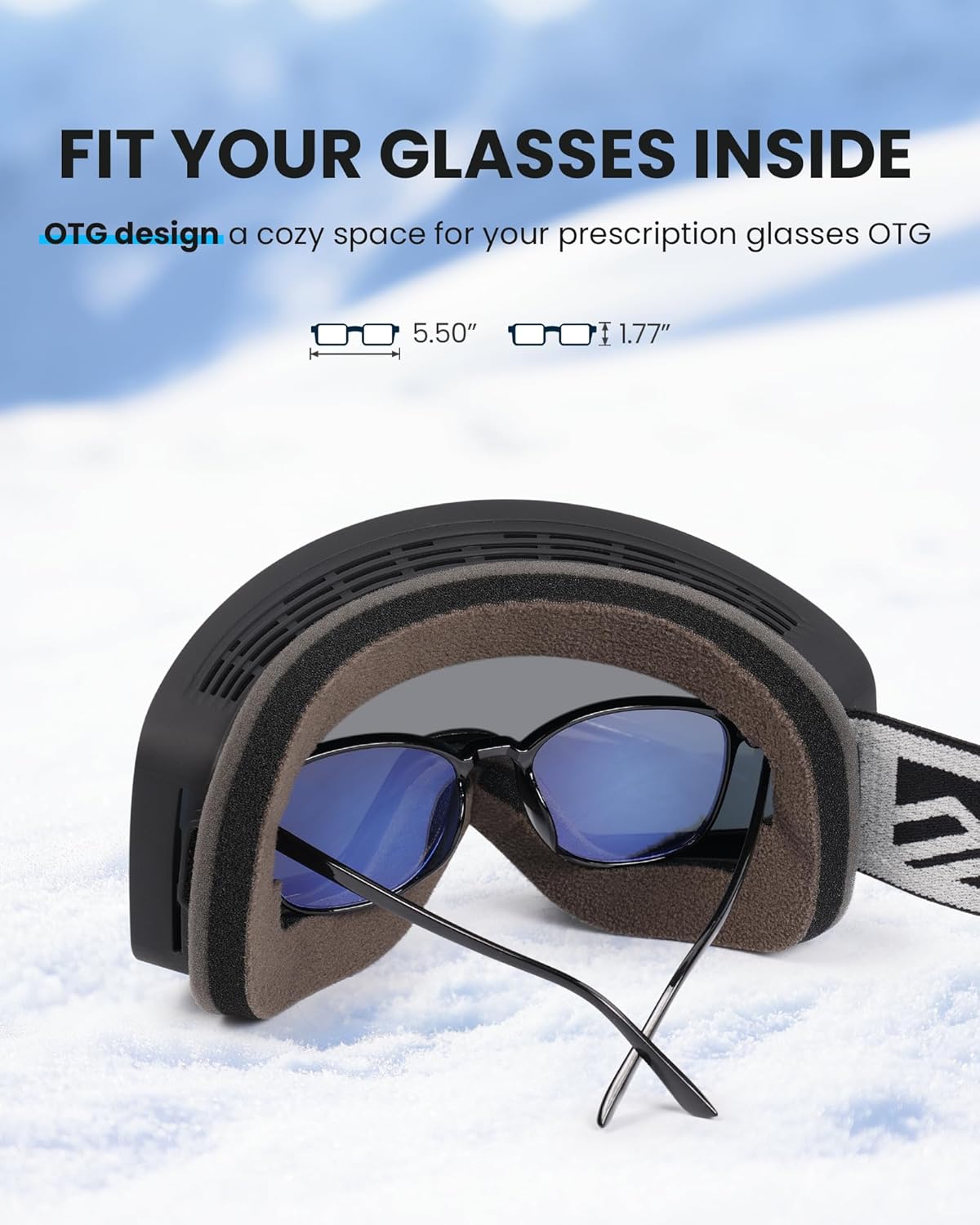 Gafas de esquí, Snower, antivaho para snowboard, protección UV.