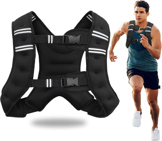 Chaleco con Peso, para ejercicio, 12LB, con Tiras Reflectantes.