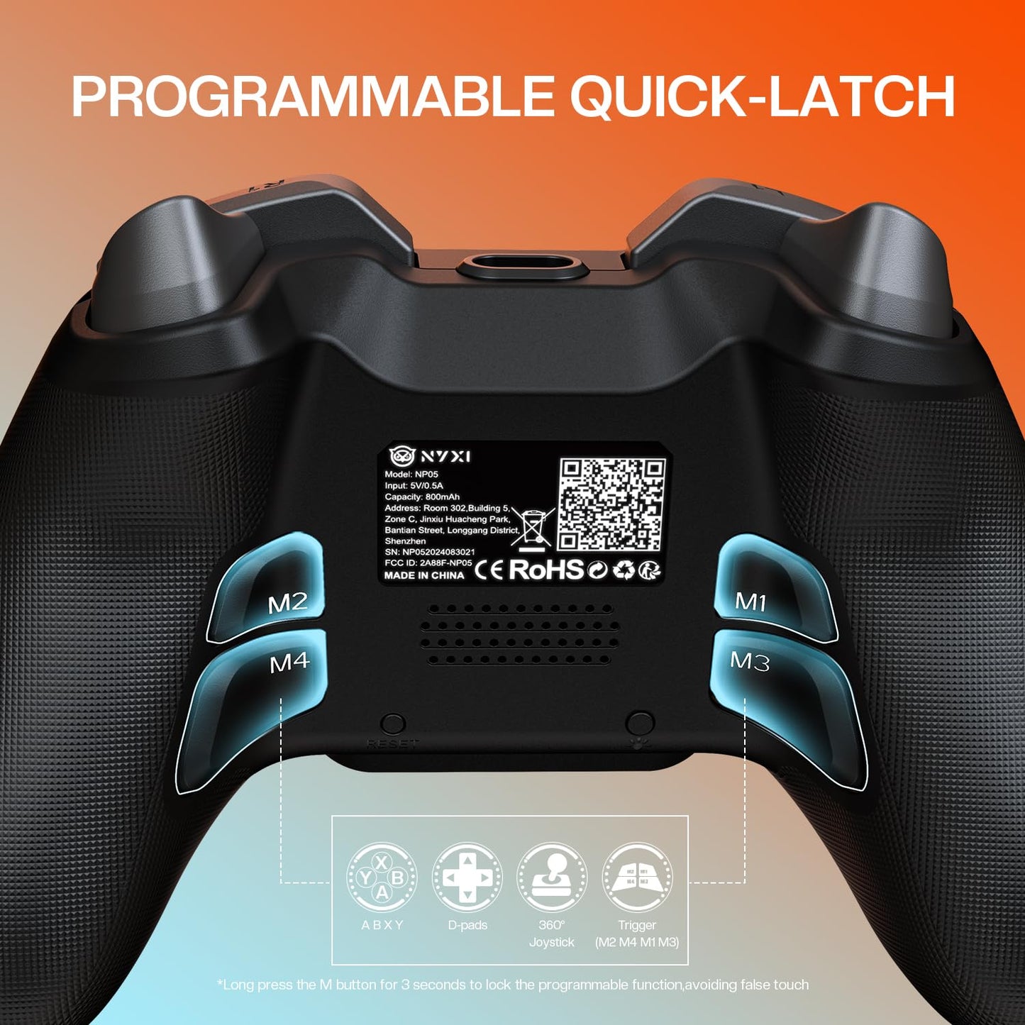 Mando inalámbrico NYXI Flexi para PC,joystick con sensor de efecto Hall.