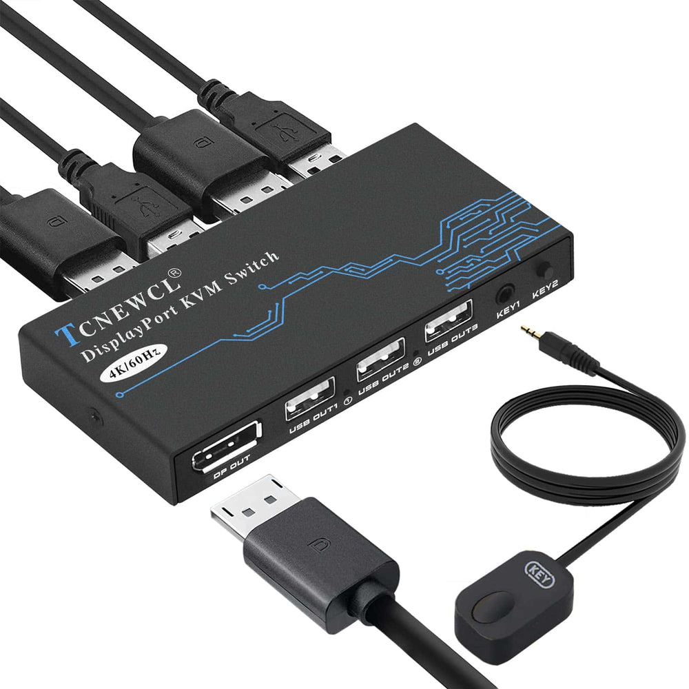 Interruptor KVM HDMI 4K@60Hz KVM para 2 ordenadores,TCNEWCL