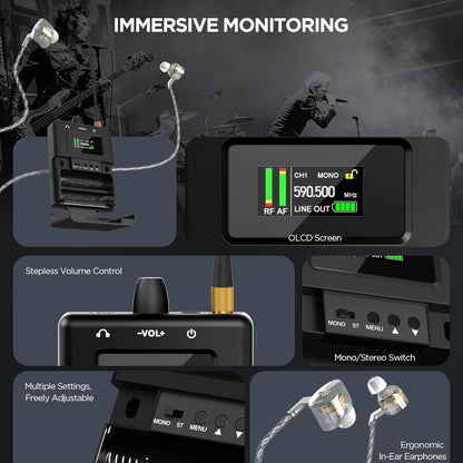Monitor In Ear Inalámbrico Bietrun UHF Profesional