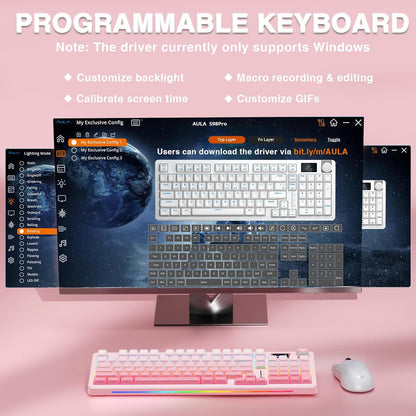 AULA S98 Pro Teclado Mecánico Inalámbrico Con Pantalla y Perilla