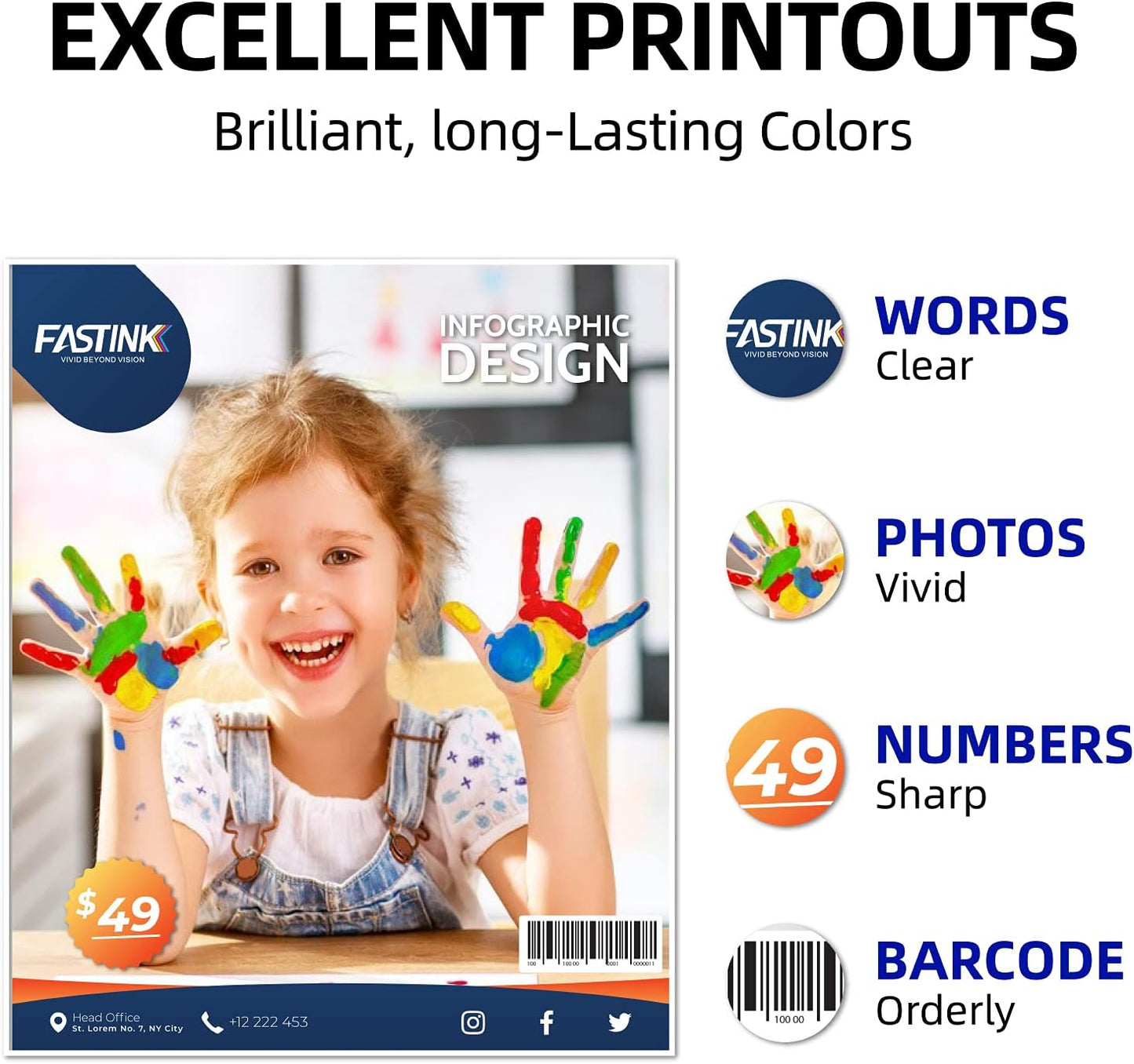 Cartuchos de tinta compatibles de repuesto para cartuchos de tinta.