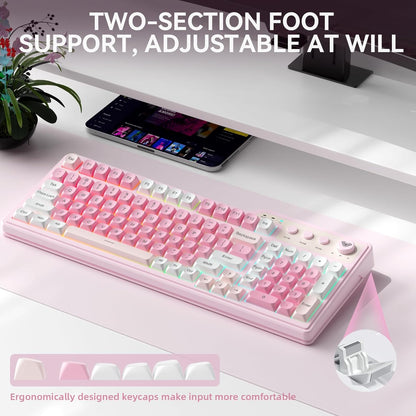Teclado Inalámbrico Con Botón Multimedia Triple Modo Aula F3099