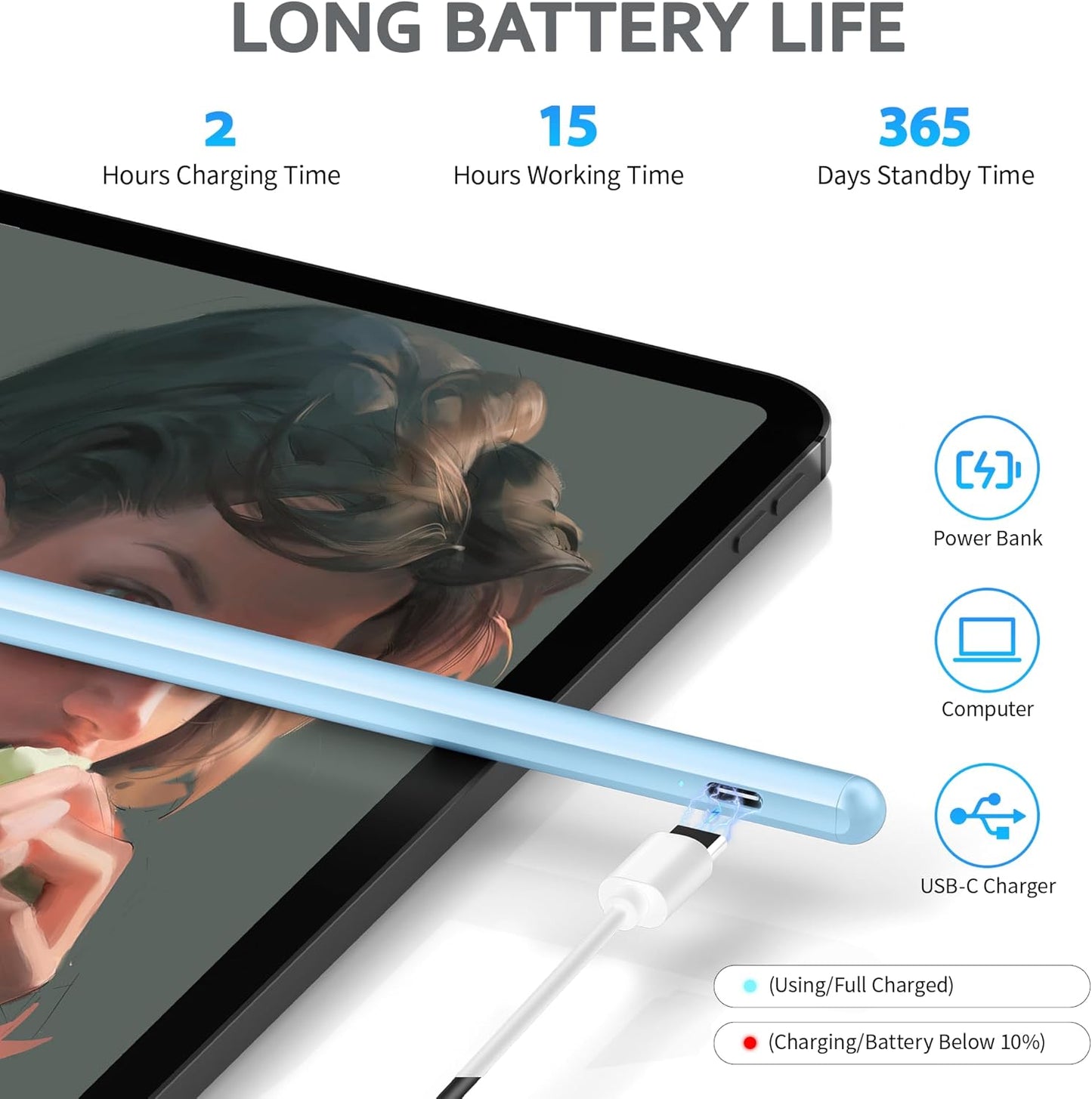 Lapiz óptico, stylus pen, compatible con pantallas táctiles.