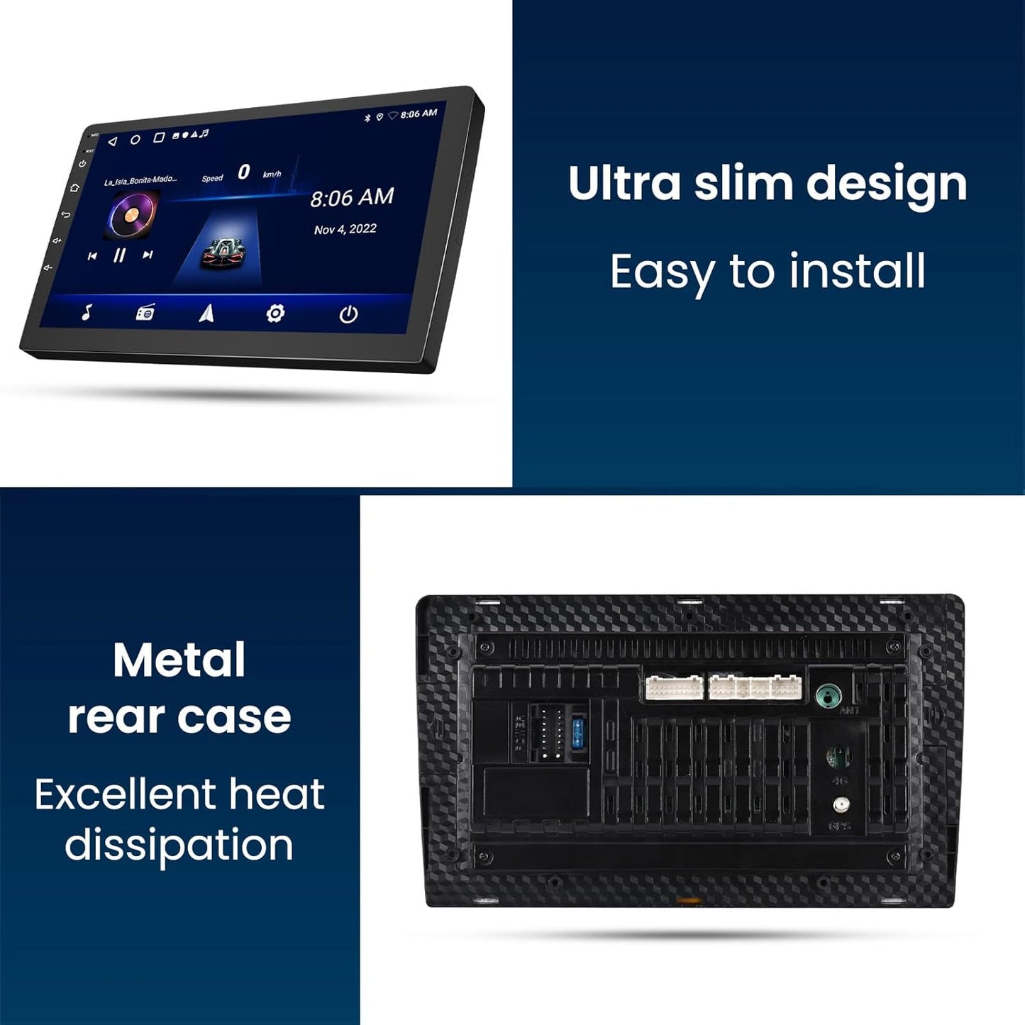 Estéreo de coche inalámbrico, Fuluku, 2+64GB, Android 13 doble DIN.