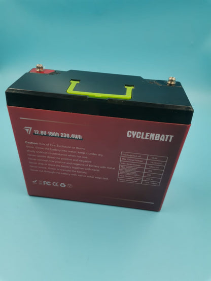 Batería Litio LiFePO4 12.8V 18Ah Recargable Con BMS- Cyclenbatt